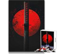 Samurai Sword Red Moon 1000 Piece Puzzle For Adults Play And Learn Smart Activity Unique Heartfelt Celebration Gift Size 38x52cm