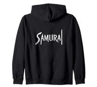 Samurai Sword Typography Zip Hoodie