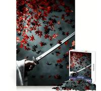 Samurai Sword ﹨u Falling Leaves Hard Jigsaw Puzzle for Adults 1000 Pieces Intellect Toy Cozy Time Quality Cut (50x75cm)