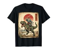 Samurai T-Rex Dinosaur Katana Japanese Sun Art Dino Japan T-Shirt