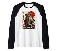 Samurai Tanuki Japanese Raccoon Dog Warrior Animal Raglan Baseball Tee