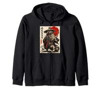 Samurai Tanuki Japanese Raccoon Dog Warrior Animal Zip Hoodie