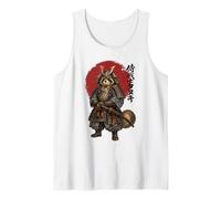 Samurai Tanuki Raccoon Dog Japanese Warrior Animal Tank Top
