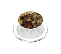 Samurai Tarsier Selfie at Great Wall of China Ukiyo-e Art PopSockets PopGrip for MagSafe