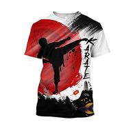 Samurai Tattoo T-Shirt 3D Printed Japanese Demon Men Harajuku Casual Short Sleeve Tops - TX-4(US Size),Karate,L