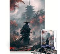 Samurai Temple Fight Jigsaw Puzzles for Adults1000 Pieces Improve Memory Relax Mind Sharp Edge Art Collection Piece (50x75cm)