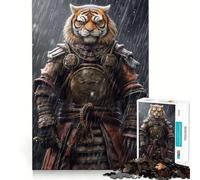 Samurai Tiger 1000 Piece Jigsaw Puzzles for Adults Jigsaw Recall Boost Mental Relax Smooth Cut Birthday Gift (38x26cm)