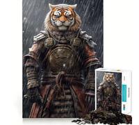 Samurai Tiger 1000 Pieces Jigsaw Puzzles for Adults Memory Gain Calm Mind Design Assembly Creative Gift (50x75cm)