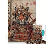 Samurai Tiger Hard Jigsaw Puzzle for Adults 1000 Pieces Fine Logic Toy Calm Fun Neat Edge Thoughtful Gift (50x75cm)