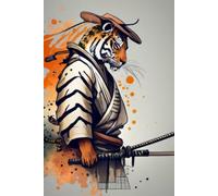 Samurai Tiger Notebook: Wide Ruled Notebook for Anime & Fantasy Art Lovers