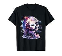 Samurai Tiger Sakura Tree Anime Japanese Ninja Tiger Artwork T-Shirt