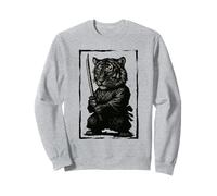 Samurai Tiger Warrior Ink Artwork Tiger Samurai Sweatshirt