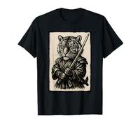 Samurai Tiger Warrior Ink Artwork Tiger Samurai T-Shirt