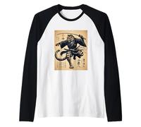 Samurai Tiger Warrior Vintage Japanese Character Anime Japan Raglan Baseball Tee