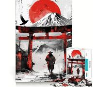 Samurai Torii Gate Fuji 1000 Piece Jigsaw Puzzles for Adults Teenagers Recall Build Slow Enjoy Exact Cut Art Collectible (38x52cm)