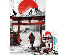 Samurai Torii Gate Fuji Jigsaw Puzzle for Teenagers 1000 Pieces Mind Skill Toy Gentle Leisure Design Assembly Premium Gift (38x26cm)