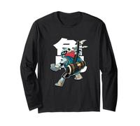 Samurai Turtle Fighter Bold Warrior Pose with Katana and Kan Long Sleeve T-Shirt