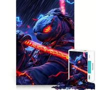 Samurai Turtle Warrior Animal Jigsaw Puzzles 1000 Pieces for Adults Memory Gain Anxiety Relief Design Assembly Artistic Gift (50x75cm)