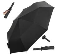 Samurai Umbrella Triple Fold Automatic Katana Umbrella Windproof Strong Umbrella with Non-slip Handle Portable Stylish Sword Umbrella for Adults Gift Cosplay Accessories Samurai Umbrella