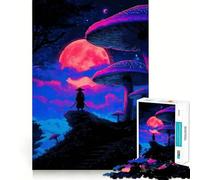 Samurai Under A Pink Moon Adult Jigsaw Puzzle1000 Pieces Brain Teaser Mental Relax Pattern Assembly Santa Wish Item (38x52cm)