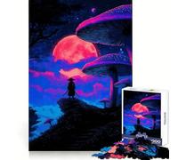 Samurai Under A Pink Moon Jigsaw Puzzle 1000 Piece for Teenagers Brain Workout Toy Serene Time Art Assembly Seasonal Gift (50x75cm)