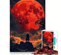 Samurai Under Blood Moon 1000 Piece Jigsaw Puzzles for Teenagers Jigsaw Logic Train Toy Stress Relief Smooth Cut Memorable Gift (50x75cm)