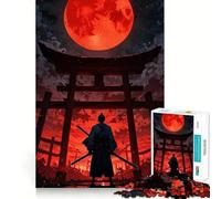 Samurai Under Blood Moon 1000 Piece Jigsaws for Teenagers Puzzle Mental Toy Peaceful Time Premium Cut Artistic Gift (38x52cm)
