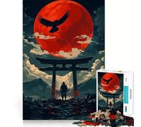 Samurai Under Blood Moon 1000 Piece Jigsaws for Teenagers Puzzle Mental Toy Peaceful Time Premium Cut Artistic Gift (50x75cm)