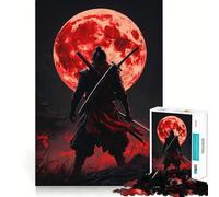 Samurai Under Blood Moon 1000 Pieces Jigsaw Puzzles for Teenagers Logic Sense Toy Simple Fun Smooth Edge Stylish Gift (50x75cm)