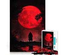 Samurai Under Blood Moon 1000 Pieces Jigsaw Puzzles for Teenagers Solid Logic Toy Peaceful Fun Precision Cut Amazing Present (38x52cm)