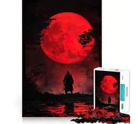 Samurai Under Blood Moon Jigsaw Puzzle 1000 Piece for Teenagers Brain Workout Toy Serene Time Art Assembly Seasonal Gift (38x26cm)