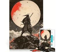 Samurai Under Blood Moon Jigsaw Puzzles for Adults 1000 Pieces Clear Logic Toy Quiet Hobby Perfect Cut Stylish Gift (38x52cm)
