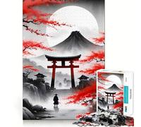 Samurai Under Cherry Blossoms 1000 Piece Jigsaw Puzzle for Adults Smart Reason Toy Home Enjoy Sharp Edge Santa Wish Item (50x75cm)