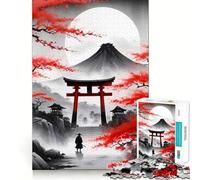 Samurai Under Cherry Blossoms Jigsaw Puzzles for Adults1000 Pieces Clear Logic Toy Leisure Time Perfect Cut Creative Gift (38x26cm)