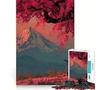 Samurai Under Cherry Tree with Mountain 1000 Piece Jigsaws for Teenagers Puzzle Mental Toy Peaceful Time Premium Cut Artistic Gift (38x52cm)