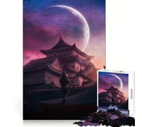 Samurai Under Crescent Moon 1000 Piece Jigsaw Puzzles for Adults Teenagers Wise Think Toy Stress Relief Clear Cut (38x52cm)