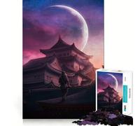 Samurai Under Crescent Moon 1000 Piece Jigsaw Puzzles for Adults Teenagers Wise Think Toy Stress Relief Clear Cut (38x52cm)