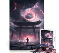 Samurai Under Crimson Sky 1000 Piece Jigsaw Puzzles for Teenagers Jigsaw Recall Build Easy Leisure Neat Cut Santa Wish Gift (50x75cm)