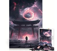 Samurai Under Crimson Sky Jigsaws 1000 Pieces for Adults Cognitive Toy Together Fun Image Assembly Art Collection Piece (38x26cm)