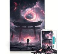Samurai Under Crimson Sky Jigsaws 1000 Pieces for Adults Cognitive Toy Together Fun Image Assembly Art Collection Piece (38x26cm)