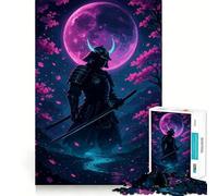 Samurai Under The Moon 1000 Piece Jigsaw Puzzles for Teenagers Memory Boost Home Leisure Image Assembly Lovely Gift (38x26cm)