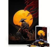 Samurai Under The Moon 1000 Pieces Jigsaw Puzzles for Teenagers Improve Memory Mental Relax Sharp Edge Creative Gift (50x75cm)