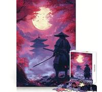 Samurai Under The Moonlit Sky 1000 Piece Jigsaw Puzzles for Adults Improve Memory Anxiety Relief Sharp Edge Wall Art Decor (50x75cm)
