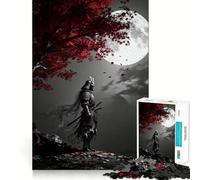 Samurai Under The Moonlit Tree 1000 Piece Jigsaw Puzzles for Adults Teenagers Wise Think Toy Stress Relief Clear Cut (50x75cm)