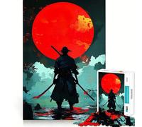 Samurai Under The Red Moon 1000 Piece Jigsaw Puzzle for Adults Smart Reason Toy Home Enjoy Sharp Edge Santa Wish Item (50x75cm)