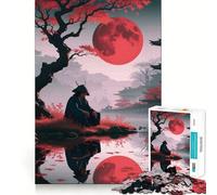 Samurai Under The Red Moon 1000 Piece Jigsaw Puzzles for Adults Mind Skill Toy Casual Relax Design Assembly Art Collection Piece (38x52cm)