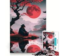 Samurai Under The Red Moon 1000 Piece Jigsaw Puzzles for Adults Teenagers Wise Think Toy Stress Relief Clear Cut (38x26cm)