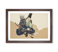 Samurai Vol.3 by Kamisaka Sekka Framed Print | A2 Walnut Framed Wall Art | Ready to Hang | Modern Nature Picture | Living Room Bedroom Lounge Office