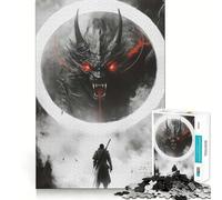 Samurai Vs. Dragon 1000 Piece Jigsaw Puzzle for Adults Smart Reason Toy Home Enjoy Sharp Edge Santa Wish Item (38x26cm)