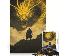 Samurai Vs Dragon 1000 Piece Jigsaw Puzzles for Adults Jigsaw Think Toy Home Enjoy Fine Cut Santa Wish Gift (38x52cm)
